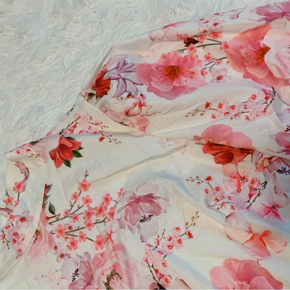 NEW Parisian Pink Floral Cherry Blossom Mini Dress - Picture 7 of 11